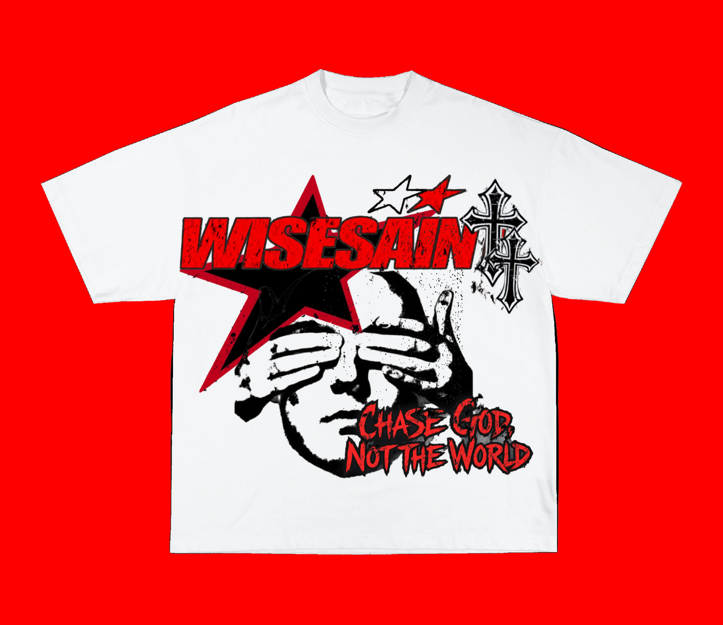 Red WiseSaint "Chase God" Graphic Tee