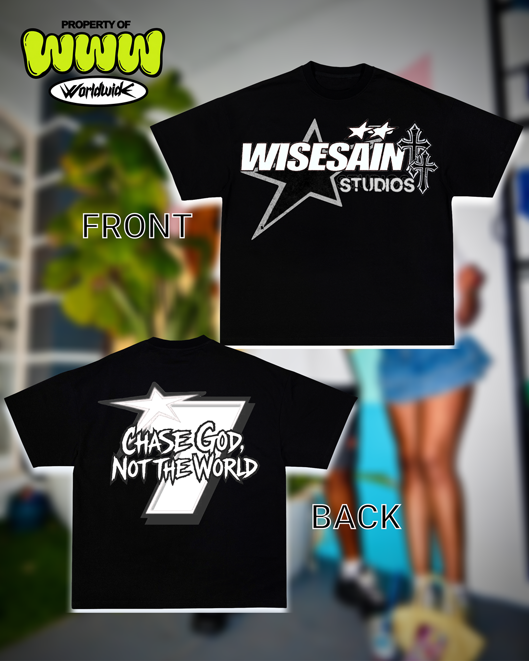 Black/White WiseSaint Studios Graphic Tee
