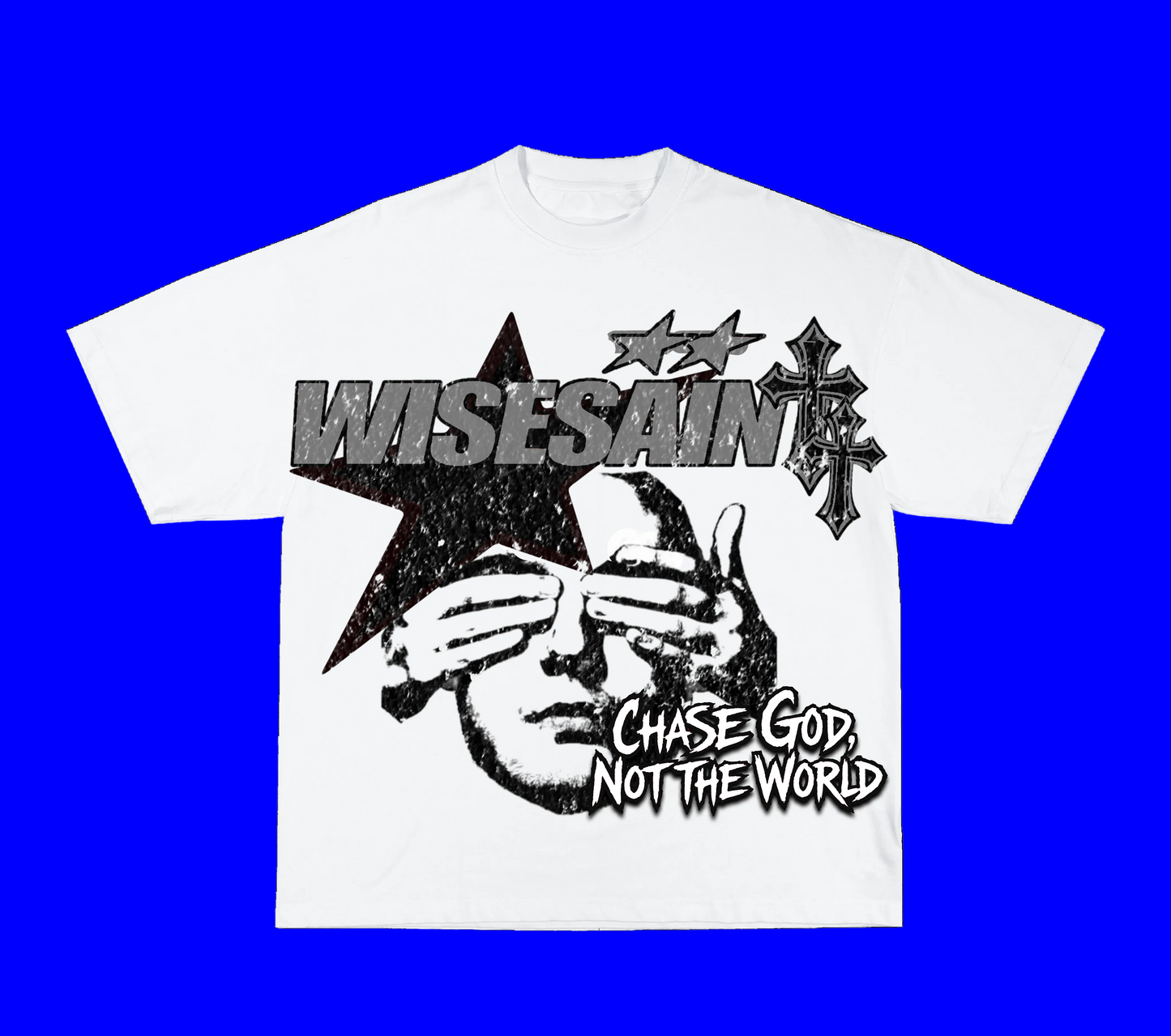 Black WiseSaint "Chase God" Graphic Tee