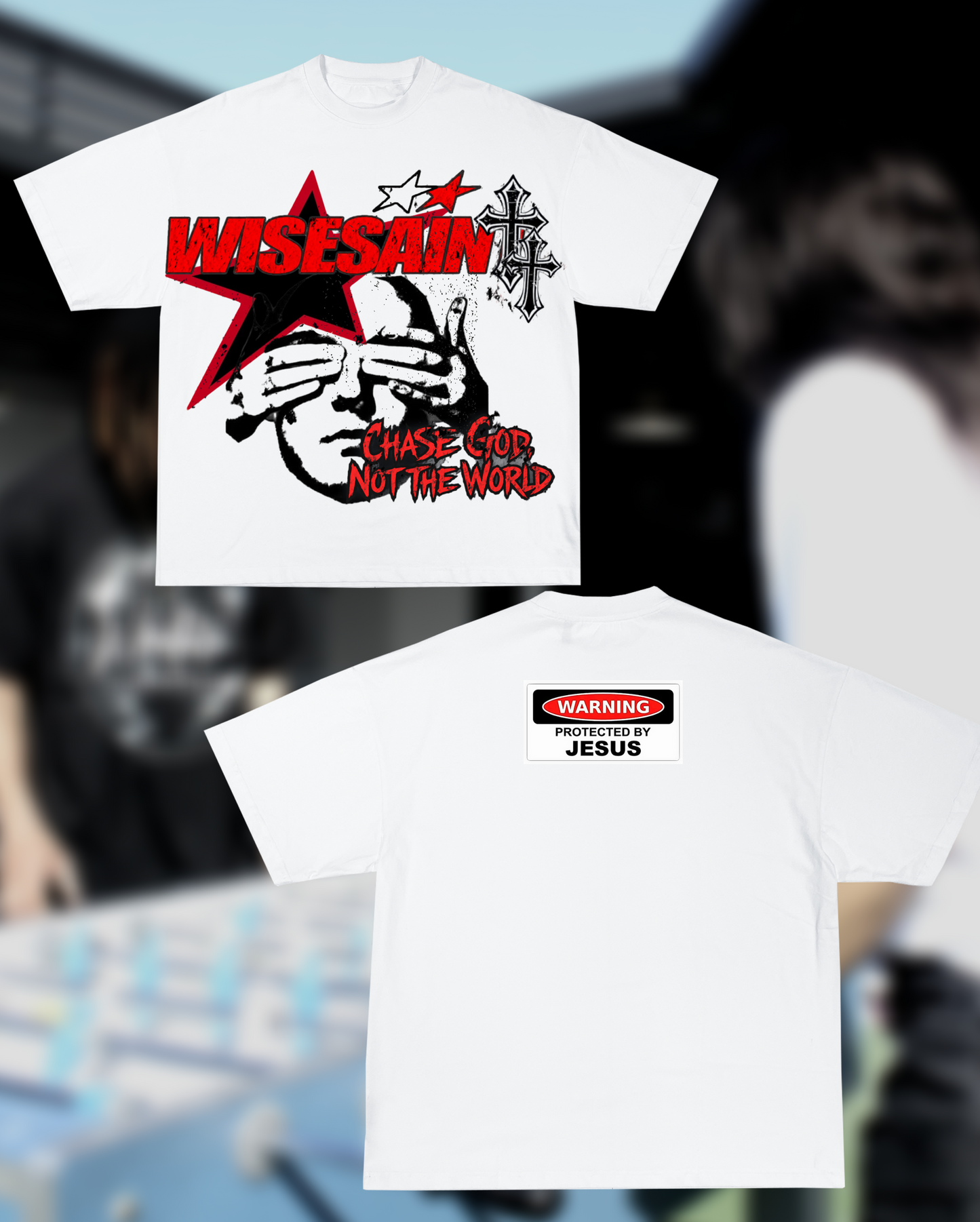Red WiseSaint "Chase God" Graphic Tee