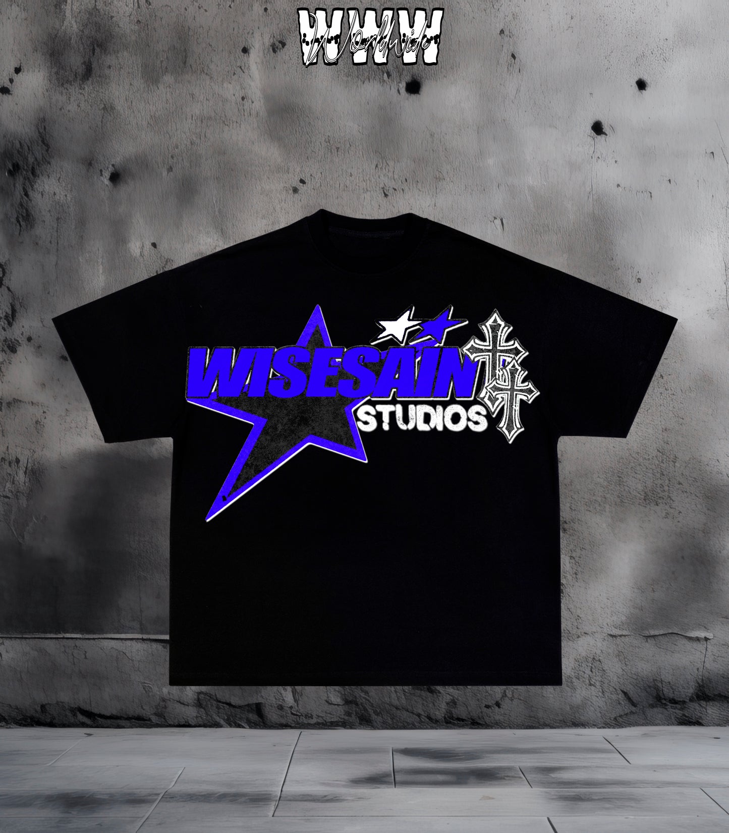 Blue WiseSaint Studios Graphic Tee